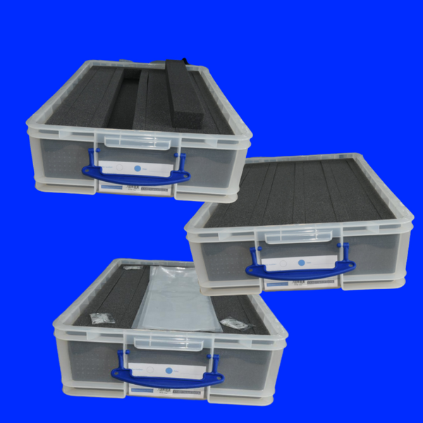 O Gauge 33 Litre box with up to 12 slots for vans, brakes, full height goods wagons