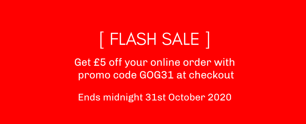 FLASH SALE: Get £5 off with promo code GOG31 on Sat 31 Oct 2020