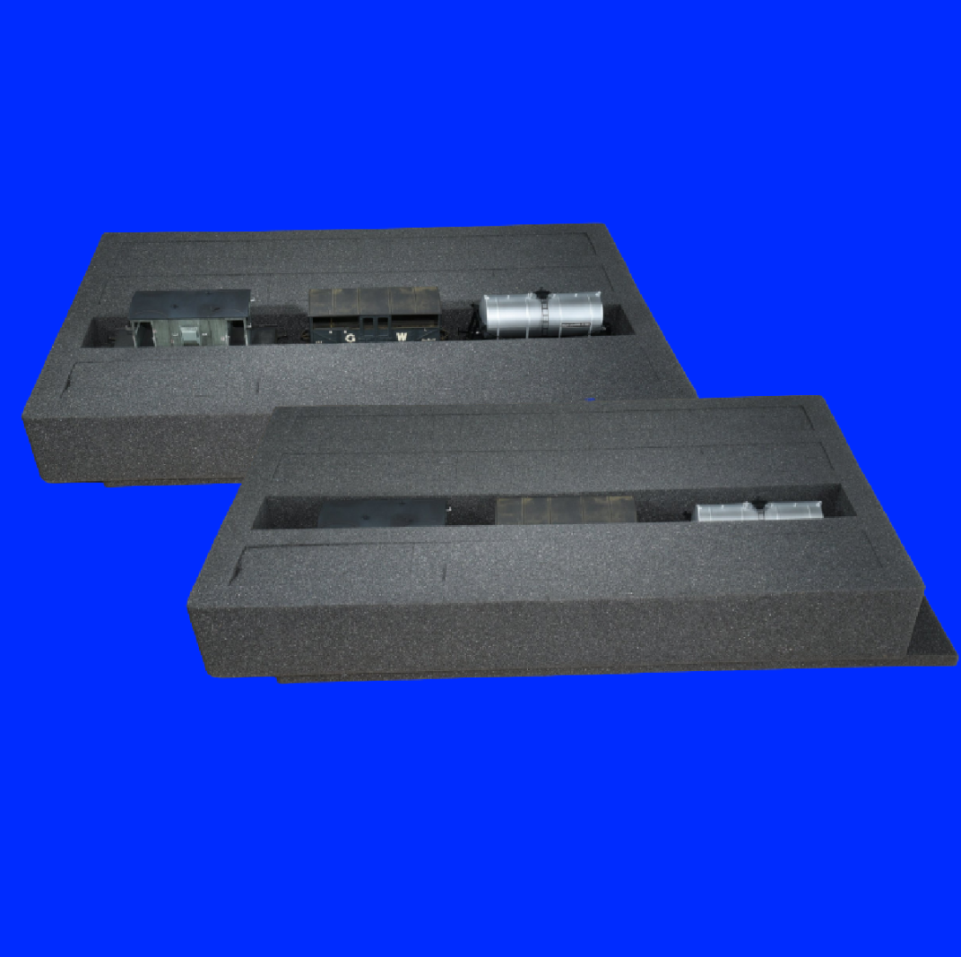 Foam Only - O Gauge 33 Litre box with up to 12 slots for vans, brakes, full height goods wagons